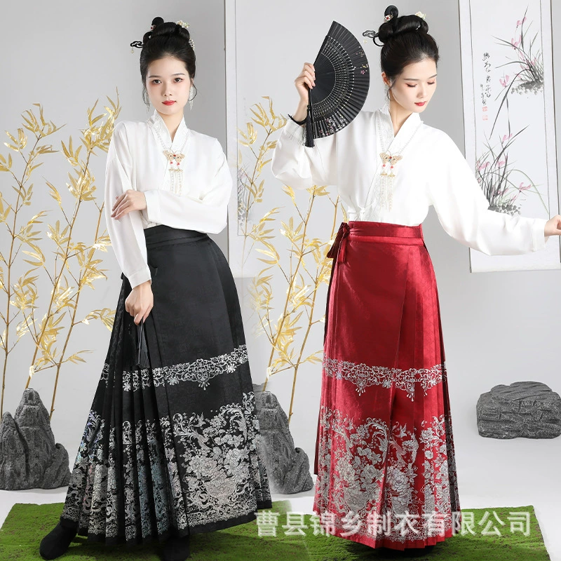 Женское платье для похудения в китайском стиле, костюм на весь день-Мин Ханьфу, весна, лето, осень и зима