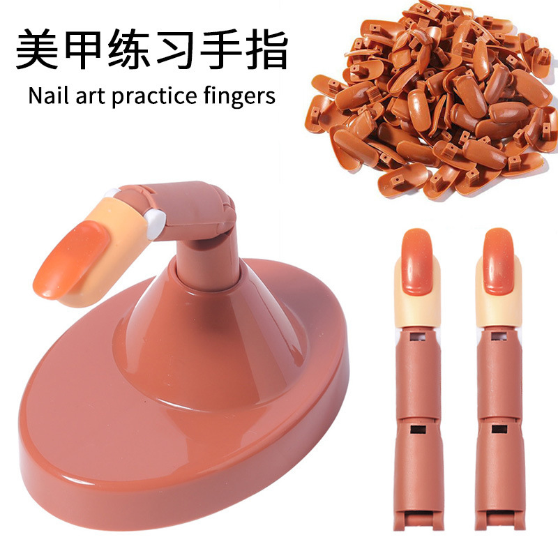 Nail art practice prosthetic hand beginner's set joint finger model nail set with base mechanical fake finger