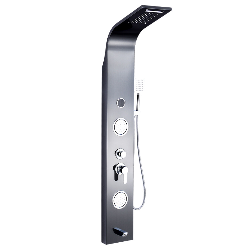 Pantalla de ducha un conjunto completo de temperatura constante Dong sala de higiene al aire libre lavado de tres piezas de sistema de artefactos mágicos de cobre conjunto oscuro