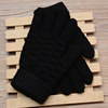 Gloves, winter knitted fleece non-slip keep warm fashionable set, increased thickness, wholesale