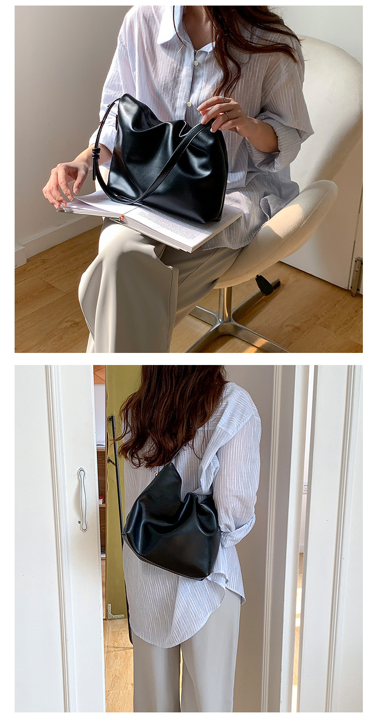 Nuova borsa a tracolla con cerniera laterale creativa per donna, borsa a mano alla moda e semplice, borsa sottobraccio in morbido PU con arco di trionfo_voghion.com