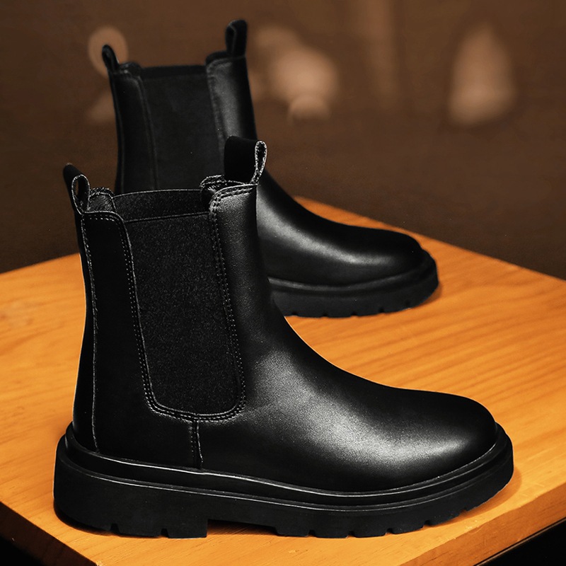 Otoño y invierno botas Martin botas de trabajo de hombre botas deportivas casuales de alta altura zapatos de hombre moda coreana botas de terciopelo gruesas para hombre