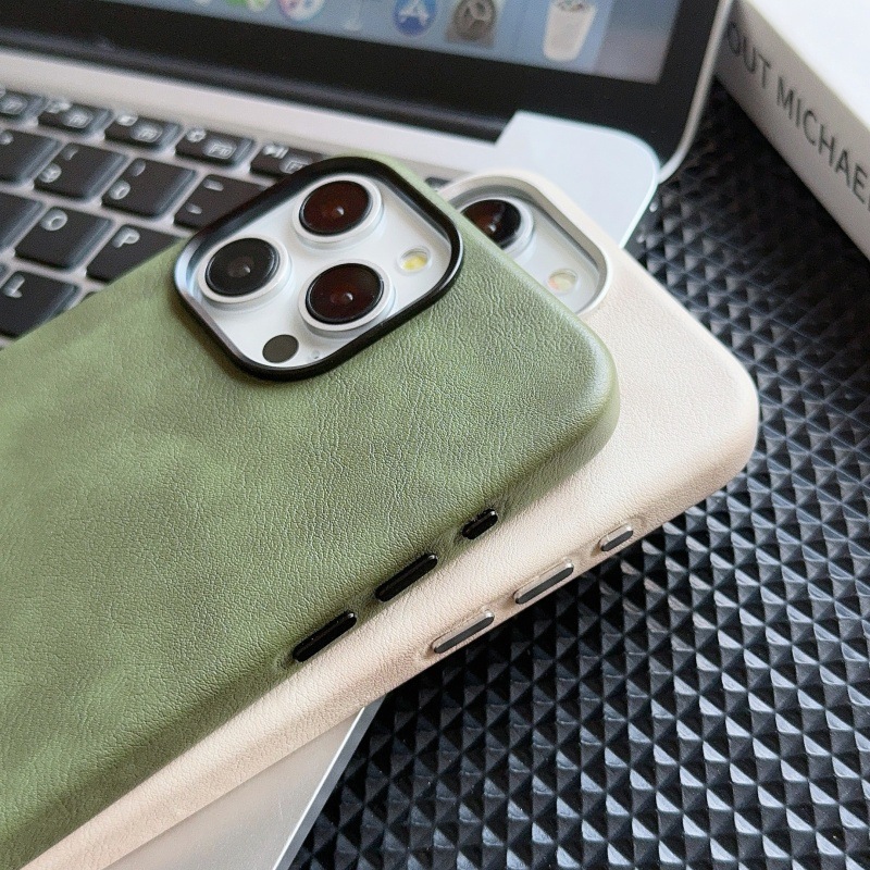 复古疯马皮纹适用iPhone17手机壳肤感磁吸真皮苹果16防摔15保护套|undefined