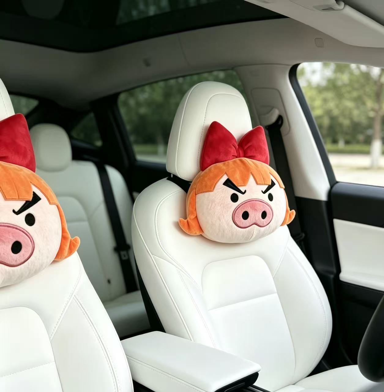 Cartoon Car Headrest and Neck Pillow Powerpuff Girls Crayon Shin-Chan Doodle Man Left Side Headrest Cross-Border Exclusive Supply