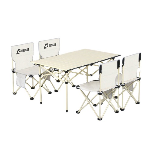 Outdoor foldable table and chair set picnic camping table aluminum egg roll table foldable table foldable chair moon chair