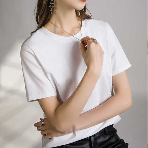High-end European French-style luxury fashion trendy women's summer heavy-duty short-sleeve T-shirt 2025