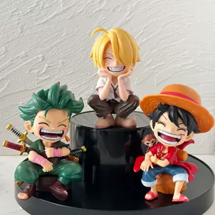 Фигурки из One Piece сидя: Зоро Санджи Луффи декор для стола и авто