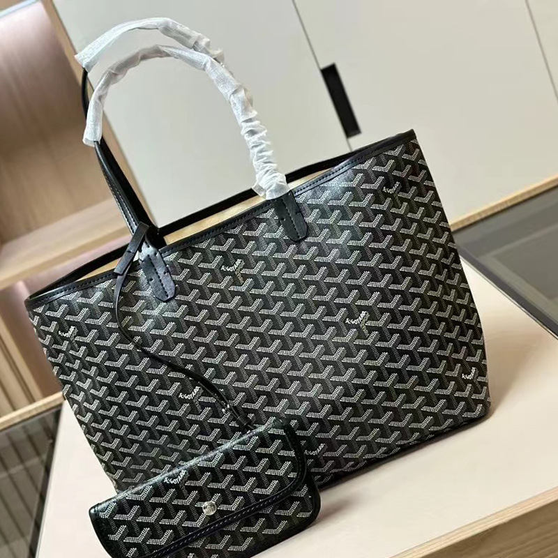 Goyard Goya Dog Tooth Medium Double Tote Bag Large Capacity Fashion Versatile Shoulder Handbag Commuter Women's Bag Trendy