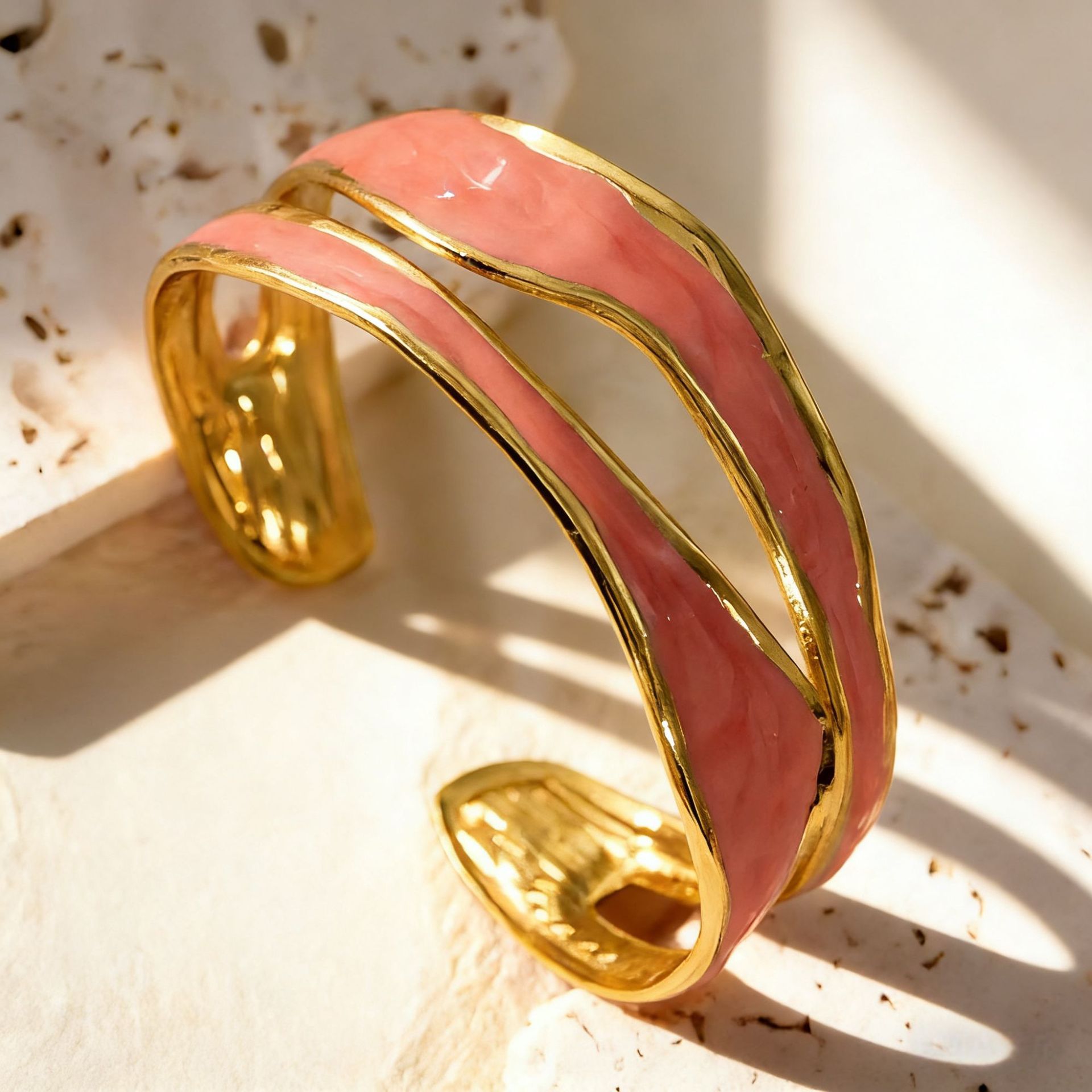 Doble pulsera naranja irregular