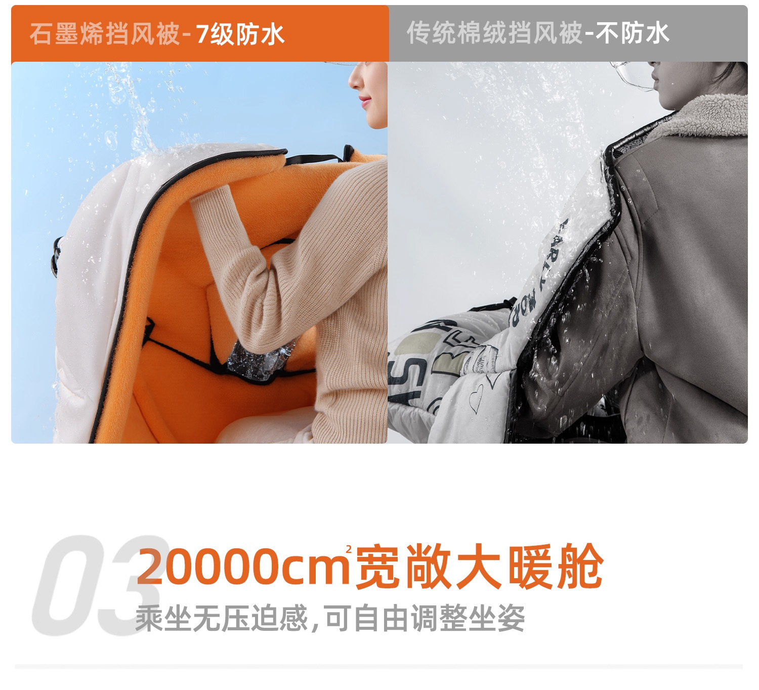 Graphene Children's Parent-Child Model] Electric Vehicle Windshield Quilt with Kidsren in Winter Fleece-Lined and Thickeneded Battery Motorcycle Waterproof