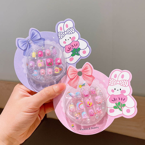 Children's Nail Art Stickers Cartoon Cute Patterns Removable Nail Pieces Little Girl Children's Day Gift Handmade Jewelry Set Box