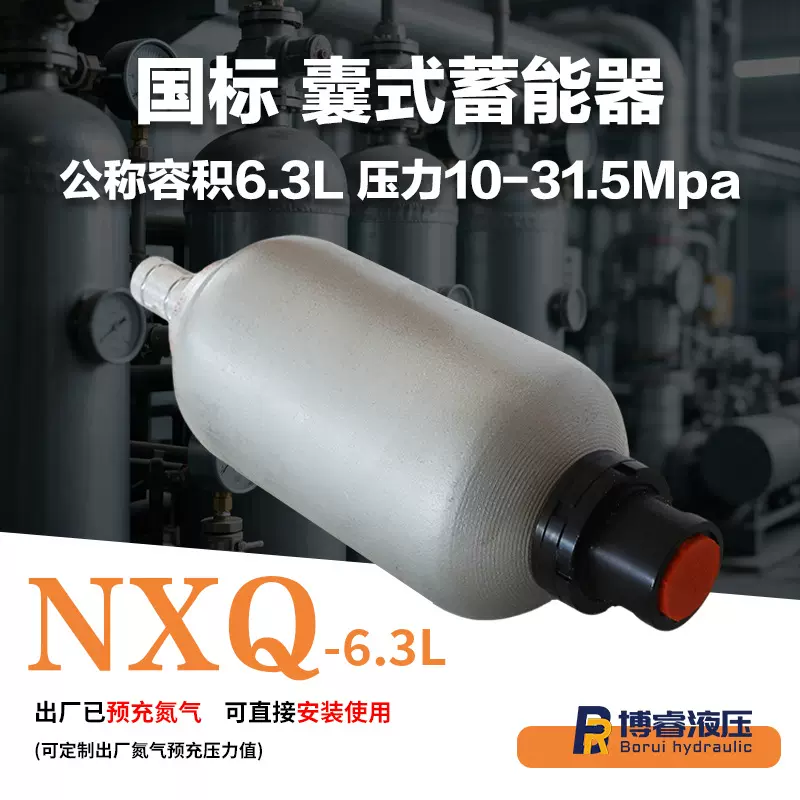 NXQ-6.3蓄能器6.3容积螺纹法兰连接稳定适配各类液压系统厂家直供