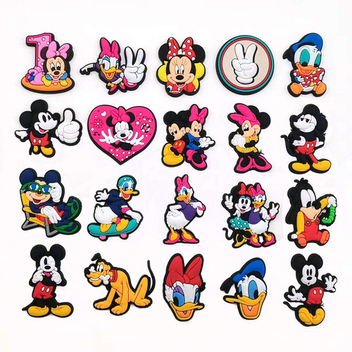 Adorable cartoon Mickey and Minnie, various styles of DIY hole-toe shoes, flower shoe clips, best-selling decorative buttons