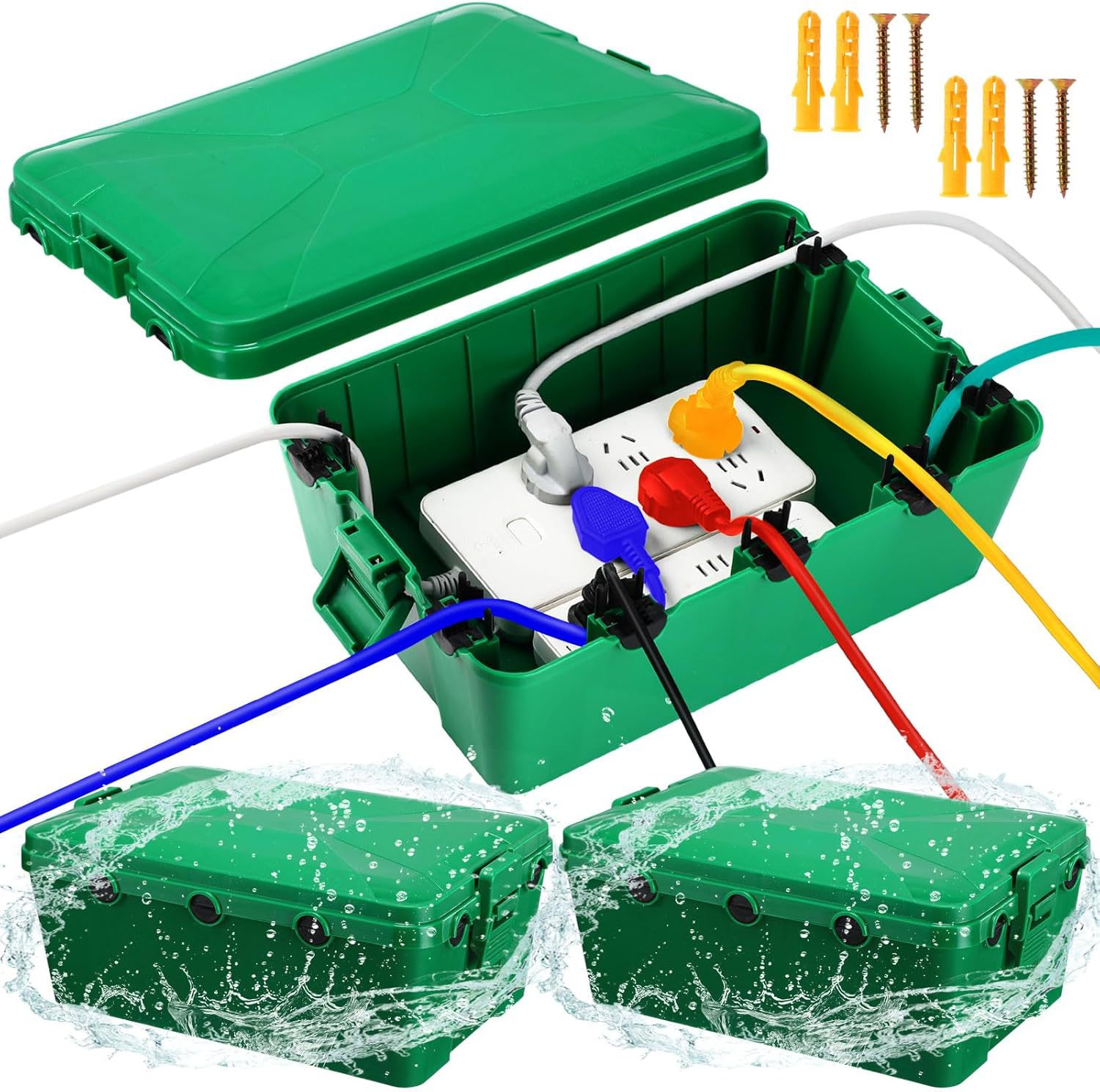 2 Pcs Outdoor Electrical Box Waterproof 11x7x4.3 inch Extens