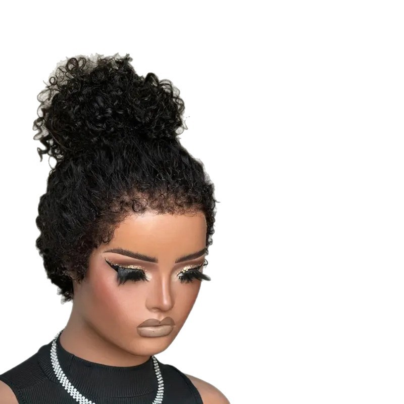 Estación independiente europea y americana pelucas de moda damas africanas pequeñas pelucas de rizos cortos fabricantes de pelucas al por mayor en stock