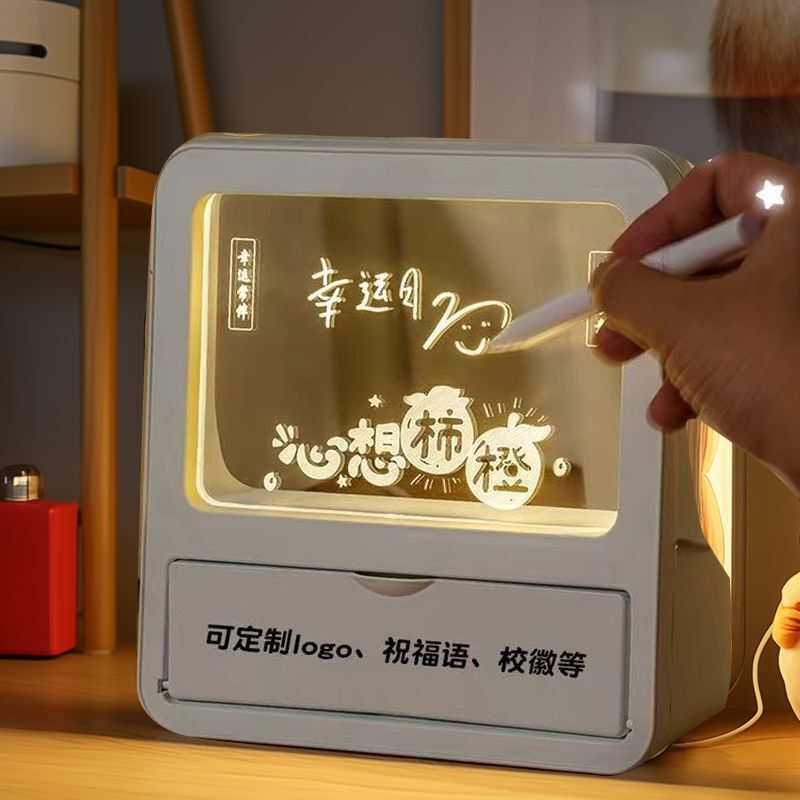 Acrylic Message Board Erasable Note Board Student Prize Pen Holder Night Light Teacher Gift Honey Birthday Gift