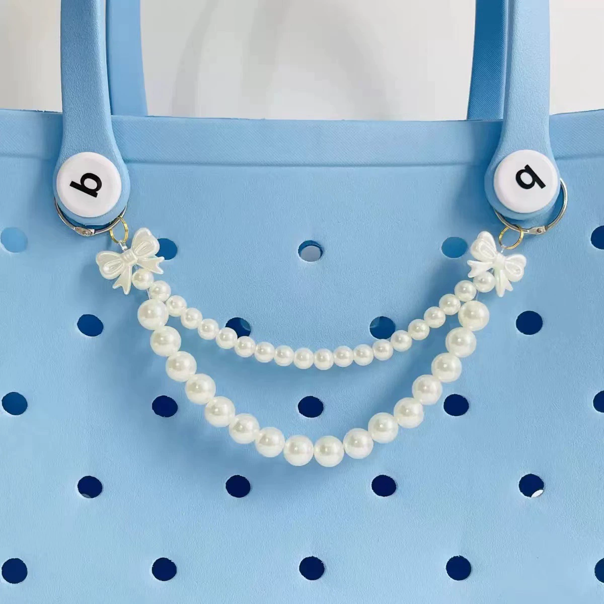 (Cross-border trading), beach accessory pearl with bow, bag on chain, phone case handmade, chain bag, DIY