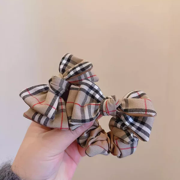 2026 New Product! Actual Photos Taken by the Shop Owner Recommend This Retro British-Style Bow-Knot Plaid Versatile Playful and Cute Hair Tie