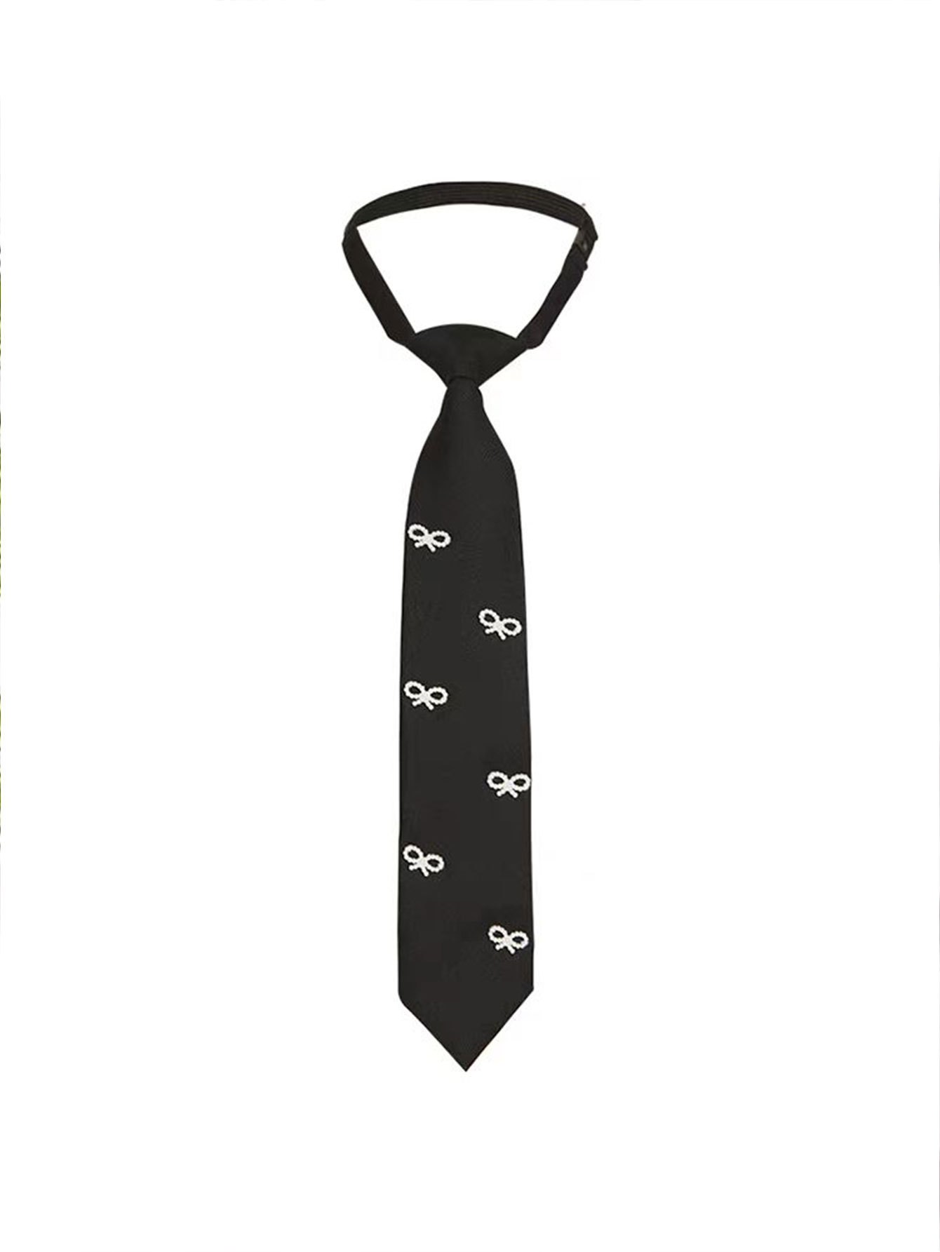 クロスボーダーの軽い豪華な黒いドリルのネクタイは怠け者のネクタイを調節できます。