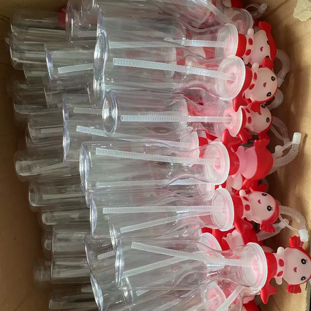 Одноразовая чашка с мультяшным рисунком, чашка с мультяшным рисунком в том же стиле Douyin, пластиковая чашка для напитков, одноразовая бутылка для напитков