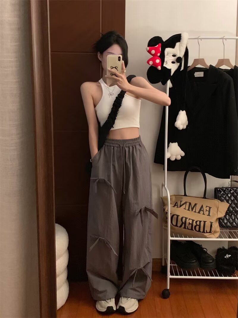 2026 nuevos pantalones casuales sueltos de moda coreana pantalones versátiles de verano delgados pantalones de piernas largas