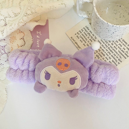 Korean cartoon plush cute super adorable cinnamon dog hair accessory face washing makeup hair band plush doll headband hair tie