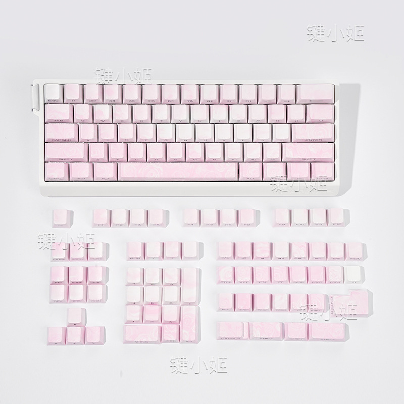 ローズコーストキーキャップ箱入りサイド刻印半透明オリジナルカスタムキーキャップ5面昇華ウーティング|undefined