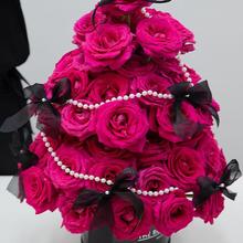 圣诞节蛋糕塔玫瑰鲜花速递同城上海北京武汉杭州送女友生日店