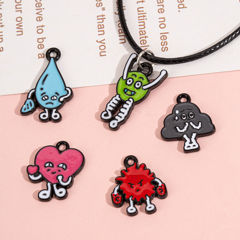 Cute Anthropomorphic Element Pendant, Sweat-Dropping Cloud, Heart-Shaped Quirky Fun Hanging Ornament, DIY Jewelry Accessories Cute Anthropomorphic Element Pendant, Sweat-Dropping Cloud, Heart-Shaped Quirky Fun Hanging Ornament, DIY Jewelry Accessories