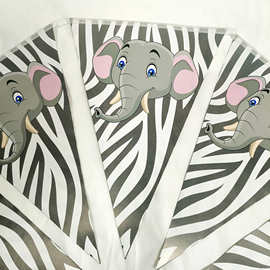 卡通大象动物10片纸质三角旗儿童生日派对装扮动物彩旗幼儿园装扮