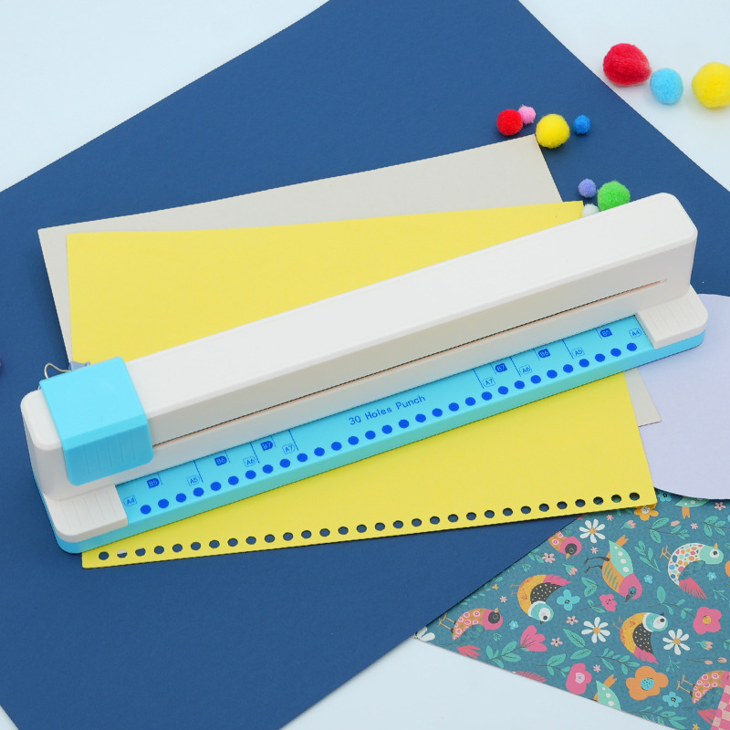 Manual A4 perforador 30 agujeros carpeta multifuncional perforación anillo de encuadernación para estudiantes de oficina portátil