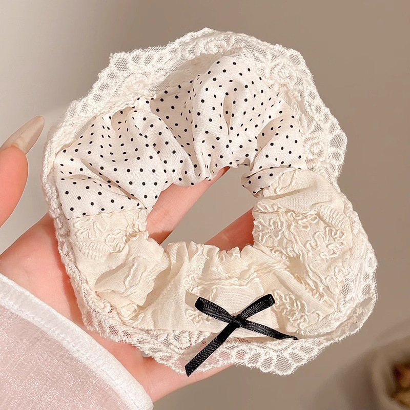 Perlas de terciopelo de alta sensación, anillo de cabello de intestino grande, temperamento femenino elegante, cuerda de cabello de cola de caballo baja, cuerda de cabello de alta elasticidad no dañada