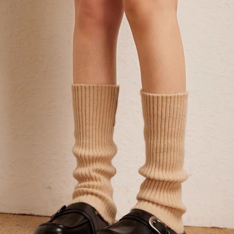 100% Pure Cashmere Socks, Women's Pile Socks, Y2K Sexy Slimming Look Knitted Leg Warmers, Mid-Calf Socks, Stockings