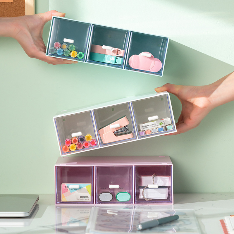 Desktop Storage Box Transparent Drawer Type Cosmetics Office Stationery Sundries Sorting Dormitory Storage Box