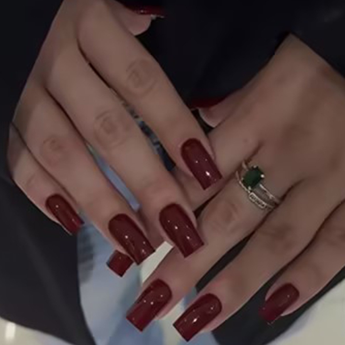 Uñas postizas estilo Ins, arte de uñas transfronterizo, uñas postizas cortas cuadradas, color sólido, pegatinas de uñas simples, uñas postizas para mujer