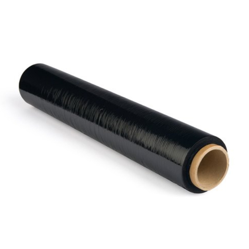 Fábrica personalizada película de enrollamiento negro película de estiramiento película protectora de gran rollo película de retención industrial película autoadhesiva