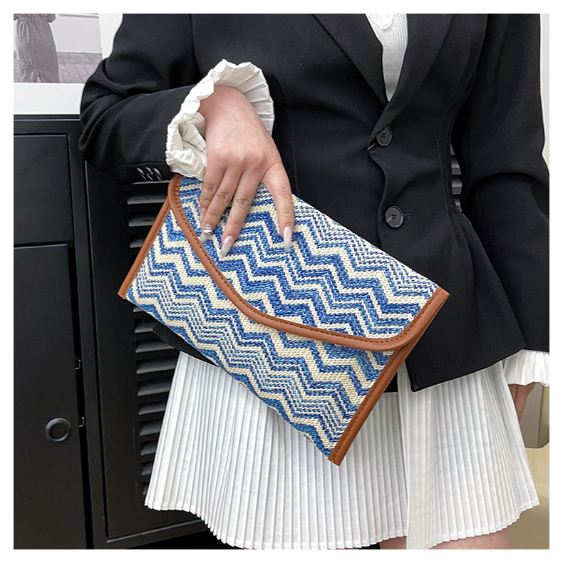 186g Weight Sewing Thread Fashion Element Flip Cover Closure Type / Strap Type Clutch Bag Bags Type Party, Street, Shopping Occasion Nylon Material Multicolor Pattern All Seasons Season Women's Gender Elegant, Streetwear Style Square Shape Medium Size Beige Pink Blue Nylon Multicolor Sewing Thread Square Clutches 7