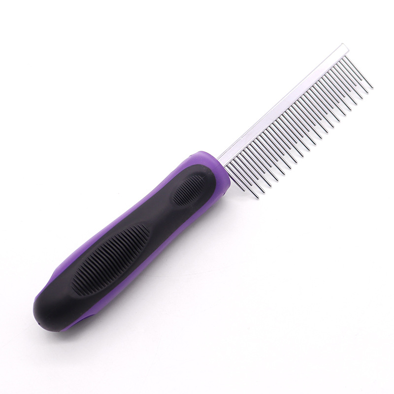 Mascota de belleza peine de doble cara de acero inoxidable peine perro gato peine de eliminación de pelo flotante peine de acero suministros peine de belleza