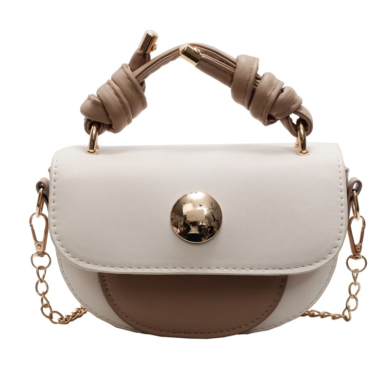 Moda popular de este año textura empalme mini ins hebilla bolsa pequeña 2025 primavera nueva bolsa de sillín de estilo occidental