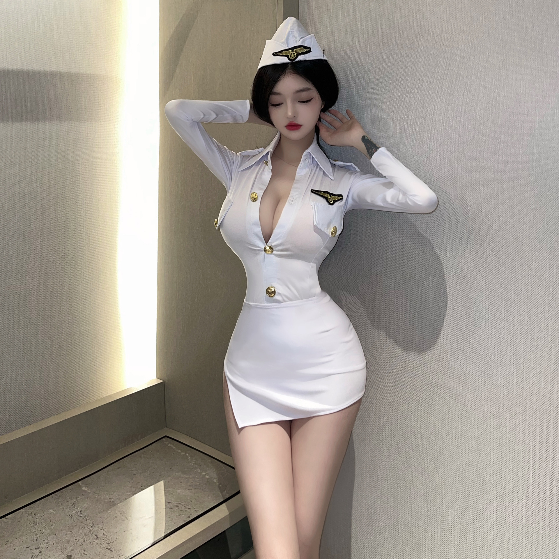 Nightclub Sexy Intimates Set Cos Policewoman Style Stewardess Seductive Secretary Uniform Pure Desire Sexy Ol Skirt