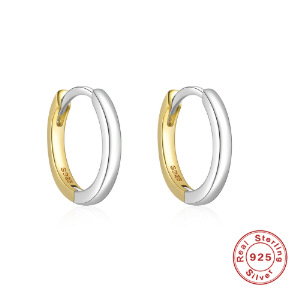 Nueva separación de colores en forma de U moda europea y americana simple ins estilo s925 plata esterlina color a juego clásico anillo de oreja hebilla pendientes