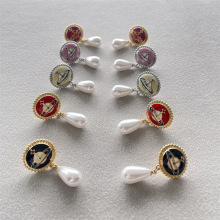 星球宫廷风珐琅釉土星珍珠耳坠耳环女S925银轻奢气质耳钉耳饰