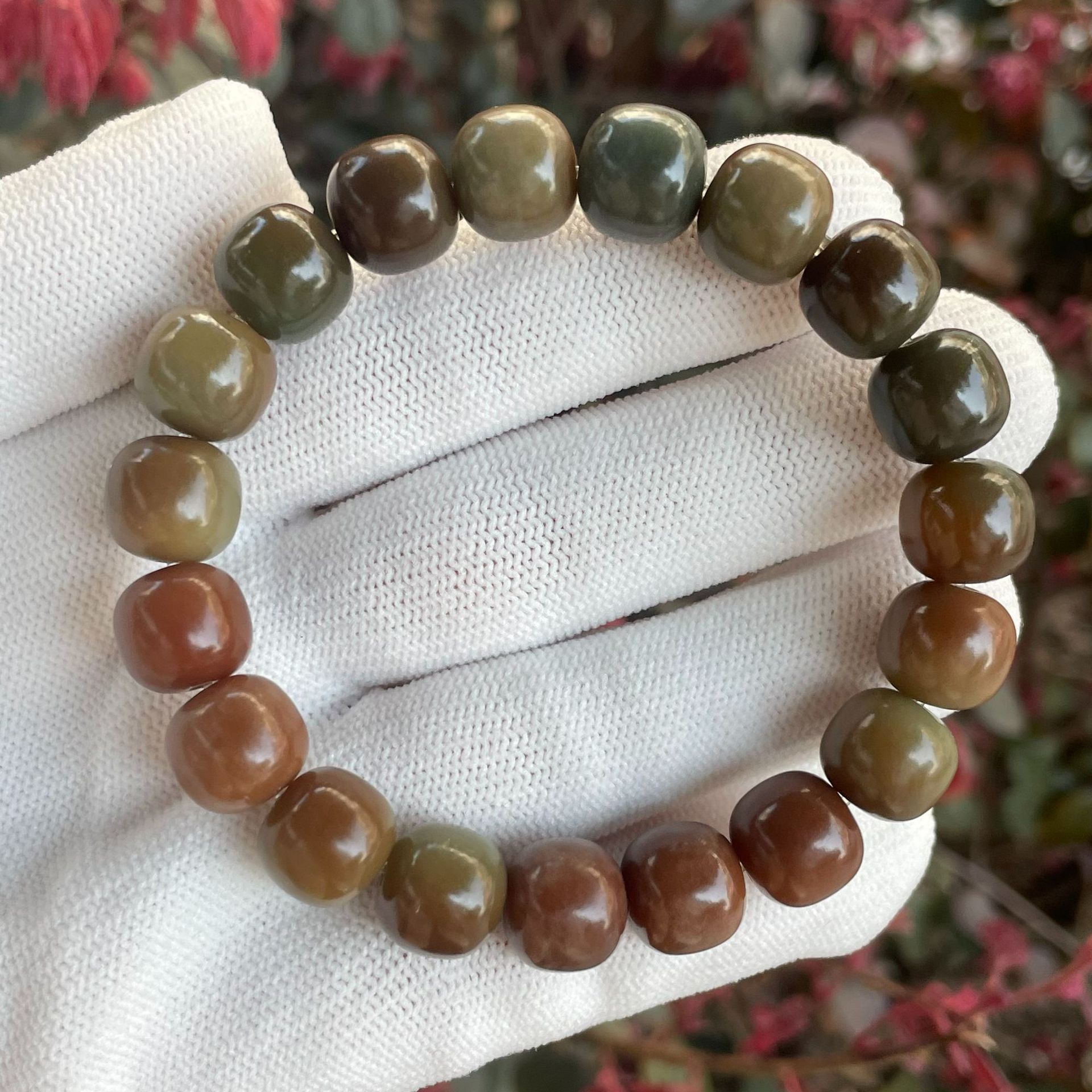 Original Ecología rica multi-tesoro pulsera de raíz de Bodhi color caramelo solo círculo bobinado suave tiro alto tres colores pulsera Bodhi