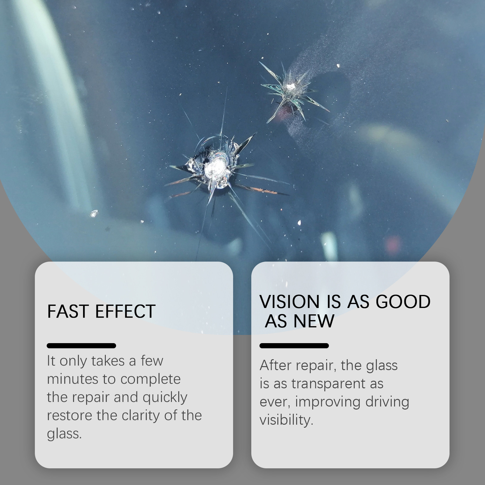 Rayhong Windshore glass windproof crack care kit Clear field vision travel car renovation kit 2