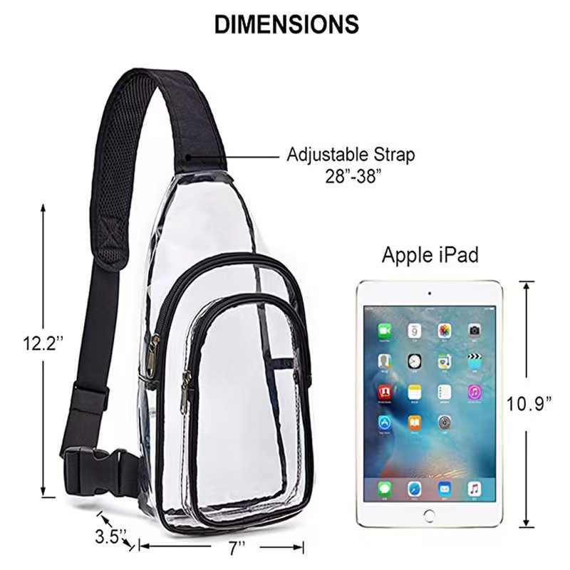 Amazon comercio exterior PVC mochila de hombro transparente mochila de viaje al aire libre gimnasio video bolsa de hombro mochila de hombro