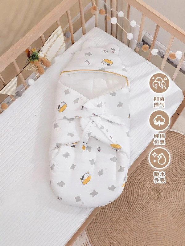 初生婴儿产房包被新生儿一体式防踢被睡袋纯棉秋冬婴儿防惊跳睡袋|undefined