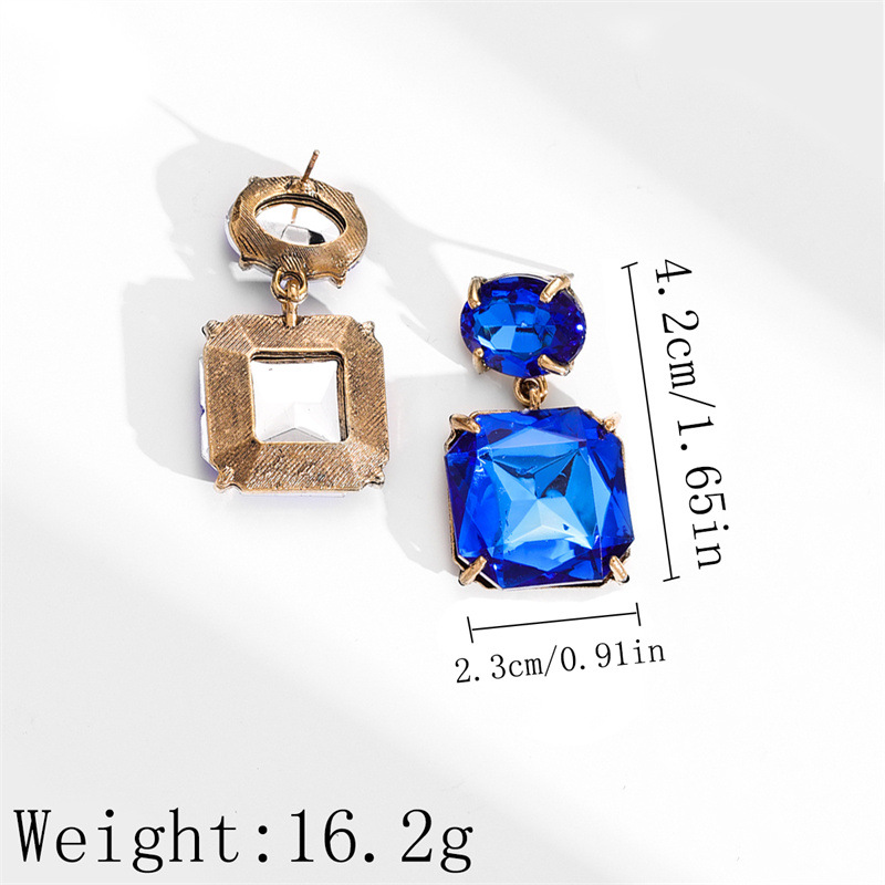 Fashion Square Alloy Rhinestone Women's Drop Earrings 1 Pair display picture 2