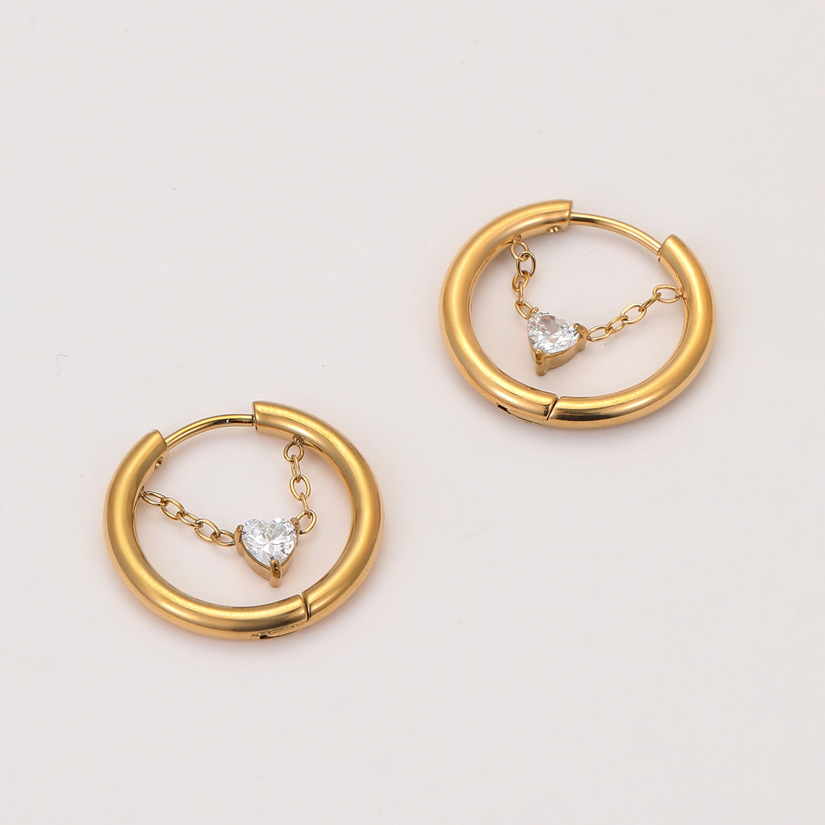 Geometric Pattern All Seasons Season PVD Coated Real Gold Plated 18K Gold Geometric 304 Stainless Steel Classic Style Waterproof Non Tarnish Earrings