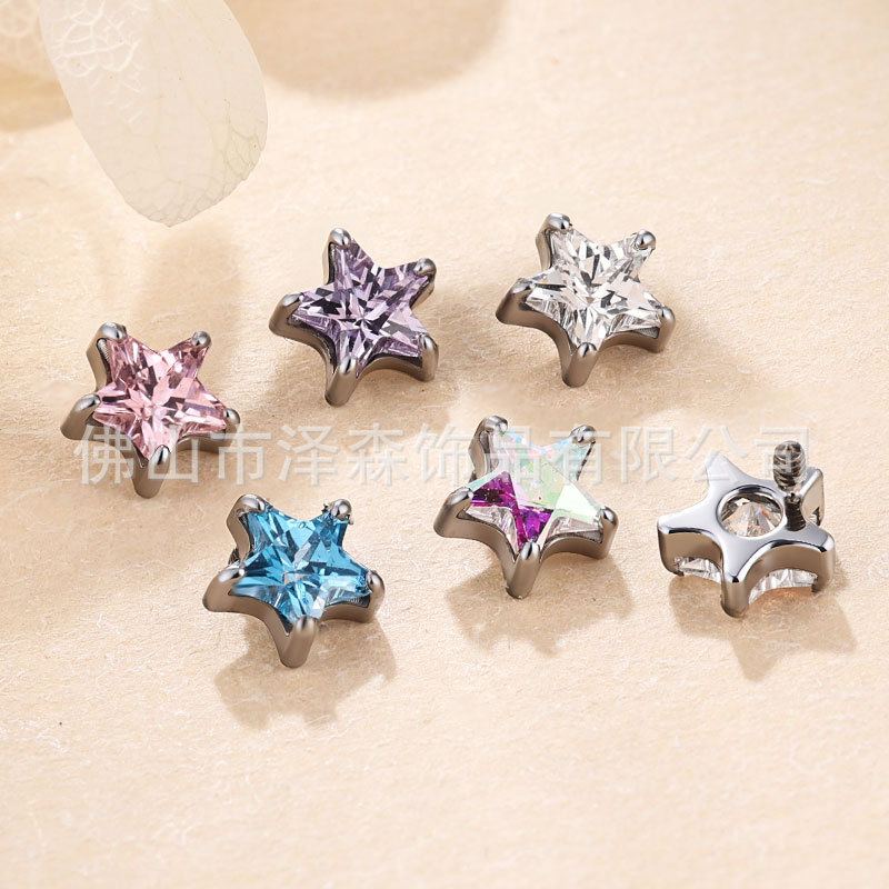 16G labret stud size and finish detail