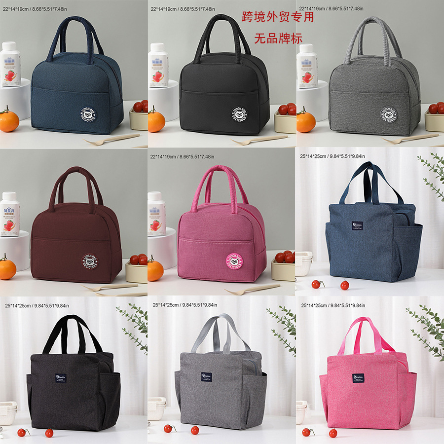 Temu Cross-Border Lunch Kidsren's Thermal Bag Satchel Waterproof Satchel Bag Thickeneded Lunch Box Oxford Cloth Lunch Bag